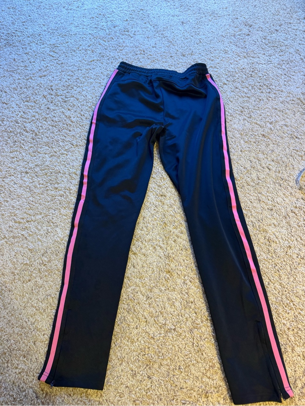 NWT American Tall Black Track Pants with Pink Side Stripes - Picture 11 of 13